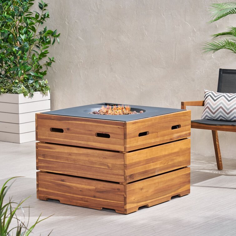 Teak deals fire table